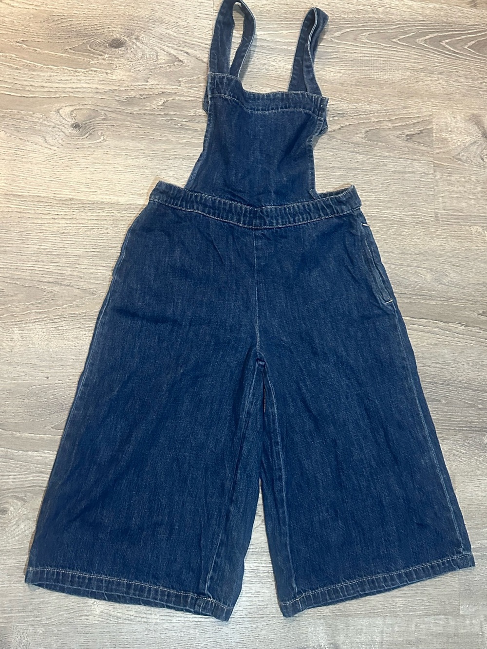GAP 1969 Women’s Petite Denim Bib Overall Shorts Dark Wash Wide Leg SP